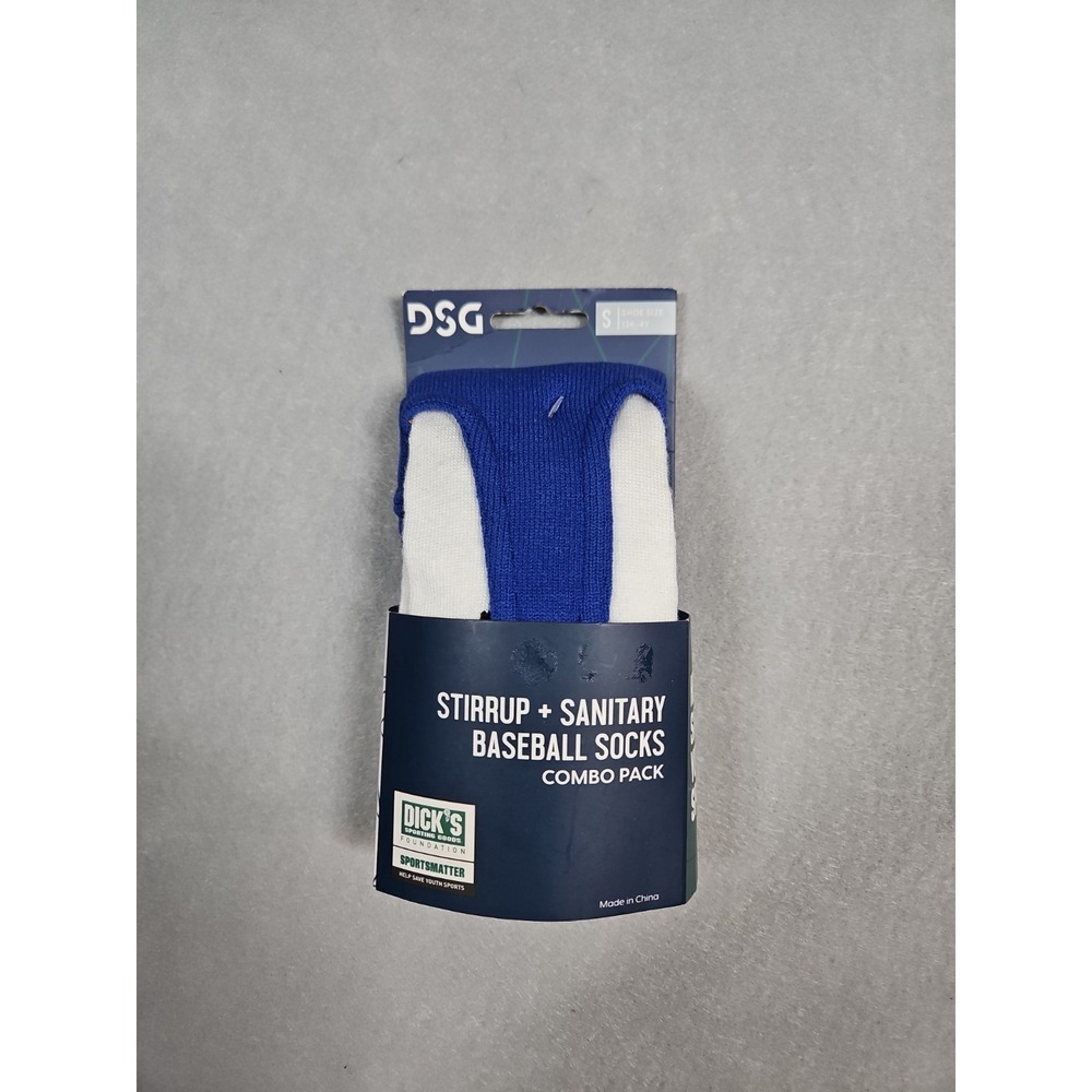 DSG Kids Blue Stirrup &‎ Sanitary Baseball Socks Size 13K - 4Y (Small) - New